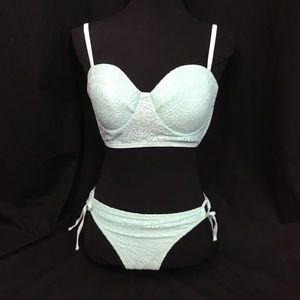 Push up mint Retro bikini nwot
